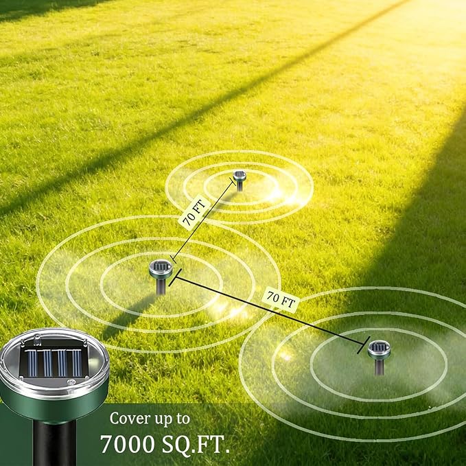 Mole Repellent 10 Pack Solar Sanke Repellent Sonic Gopher Repellent Vole Chaser Mole Deterrent Sonic Spikes Repellent Ultrasonic Pest Control Outdoor Keep Moles Out of Yard Lawn