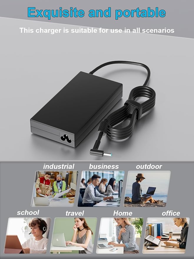 120W AC Charger Compatible with HP USB-C Dock G5 5TW10UT 5TW10AA,Essential Dock G5, Universal Dock G2 5TW13AA, Elite USB-C G4 TB3 Docking Station Pavilion 15 17 Envy 15 17 Laptop