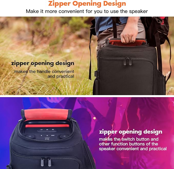 Speaker Cover Case Compatible with JBL PartyBox 120/PartyBox 110, Protective Dustproof Carrying Cover, Side Pockets for Microphone, for Outdoor Travel, Parties, Home Use, with Open Bottom