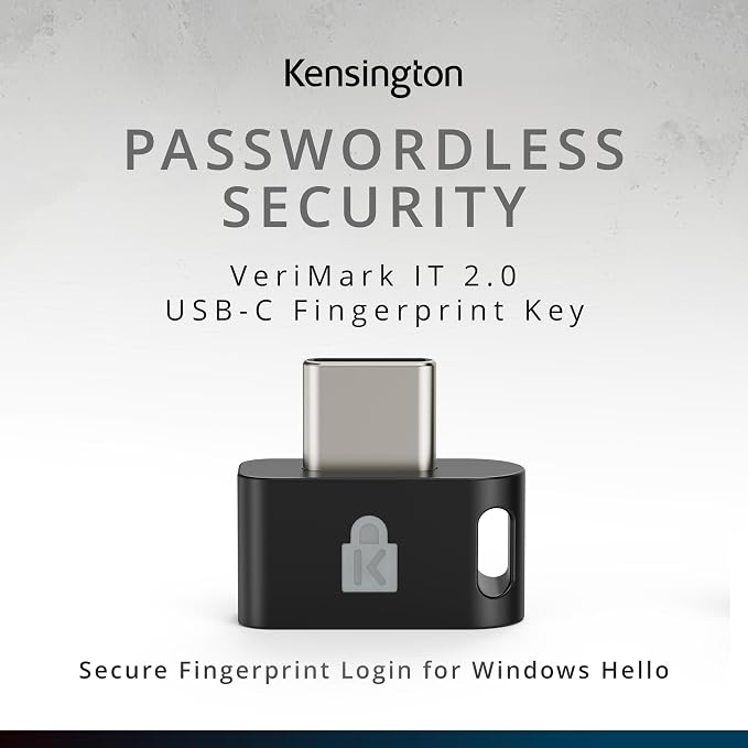 VeriMark™ IT 2.0 USB-C® Fingerprint Key - Windows Hello & Windows Hello for Business, 360° Fingerprint Reader, Password-Free Login K64705WW