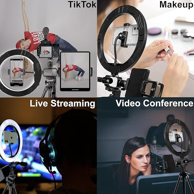 Acuvar Premium 9-Piece Vlogging Kit for iPhone, Android & Cameras – Microphone, Tripod Stand & LED Light – YouTube, TikTok & Content Creator Bundle