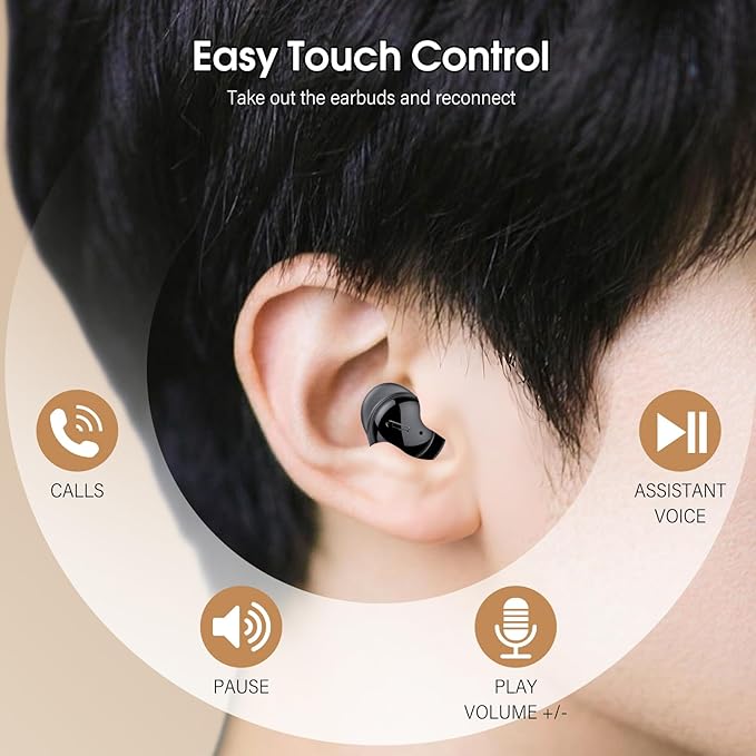 Sleep Earbuds Bluetooth 5.4 in Ear Light-Weight Headphones with Sleep Mode and White Noise, 48H Mini Sleep Ear Buds Small Design for Side Sleepers, Clear Calls, Sleep Earphones for Relaxing/Focus