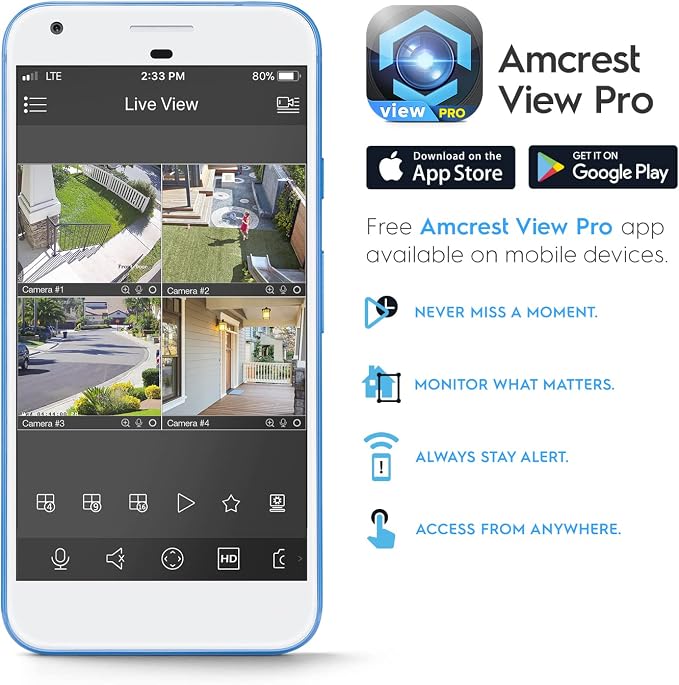Amcrest UltraHD 4K (8MP) IP PoE AI Camera, FOV 129°, 49ft Color Nightvision, Security Outdoor Bullet Camera, Human & Vehicle Detection, Active Deterrent, 4K @15fps, IP8M-2796EW-AI (White)