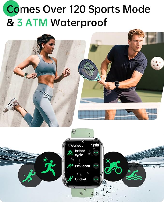 Smart Watches for Women, 1.83" HD Alexa Smart Watch for Android Phones & iPhones with Calls/Messages/Reminders, 3ATM 120+ Sport Modes Fitness Tracker Watch for Women with Heart Rate/Sleep/SpO2 Monitor