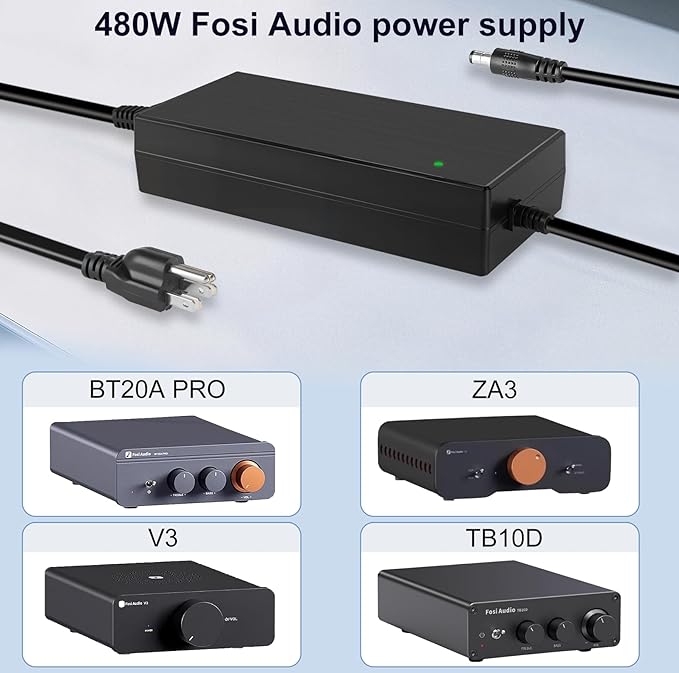 48V 10A GaN Power Supply, AIYIMA DC48V 10A Compatible with Home Audio Amplifiers ZA3, V3, V3 Mono, TB10D, BT20A Pro Featuring the TPA3255 Stereo Class D Amplifier