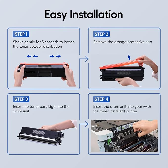 Compatible Toner Cartridge Replacement for Brother TN436 TN 436 TN436BK TN433 TN431for Brother HL-L8360CDW HL-L8260CDW MFC-L8900CDW MFC-L8690CDW Printer (Cyan, Yellow, Magenta, Black, 4 Pack)