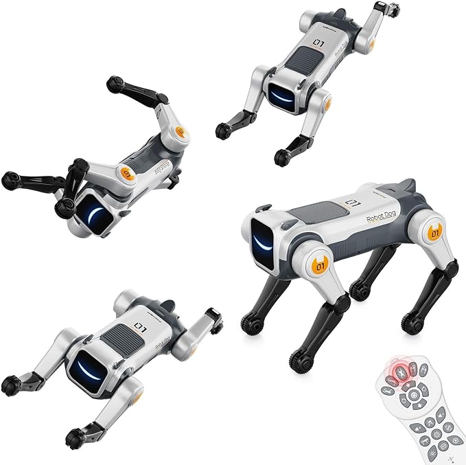 Smart Robot Stunt Dog Toys - Interactive STEM Puppy Pet with Remote & Voice Control, Realistic Actions & Programming, Durable Design for Kids, for Boys & Girls Age 6 7 8 9 10 and up