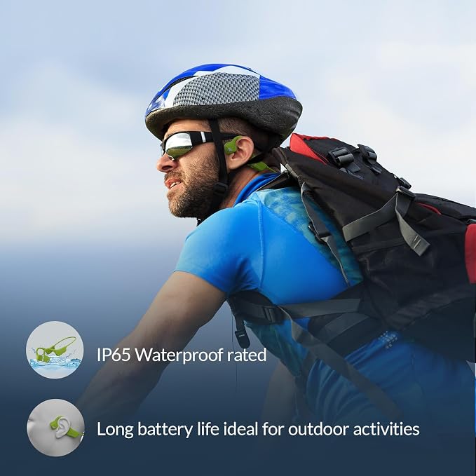 Bone Conduction Headphones Bluetooth Wireless Open Ear Headset Multipoint Connection Waterproof Sports Headphones for Workouts Running Walking Cycling Fitness Fishing Yoga