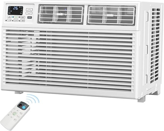 Antarctic Star 8,000 BTU Window Air Conditioner, Window AC Unit Cools up to 350 Sq.Ft., 6-in-1 Modes with Remote Control, Easy to Install & Energy Saving, White
