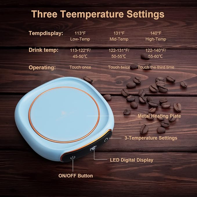 Bgbg Coffee Mug Warmer & Cute Cat Mug Set, Beverage Cup Warmer for Desk Home Office with Three Temperature Up to 140℉/ 60℃, Coffee Warmer for Cocoa Milk Tea Water Candle, 8 Hours Auto Shut Off