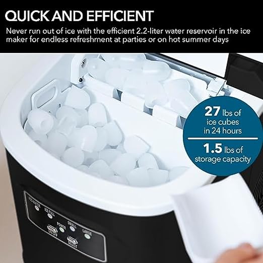 Whynter IMC-270MB Compact Portable Ice Maker, 27 lb. Capacity, Metallic Black