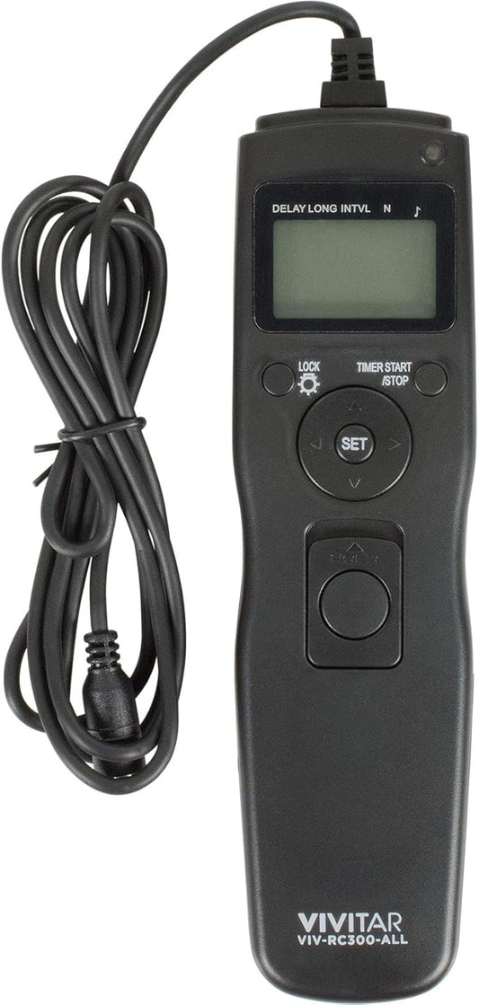Vivitar Universal LCD Digital Timer Shutter Release Remote Control for Canon, Nikon, Sony & Olympus