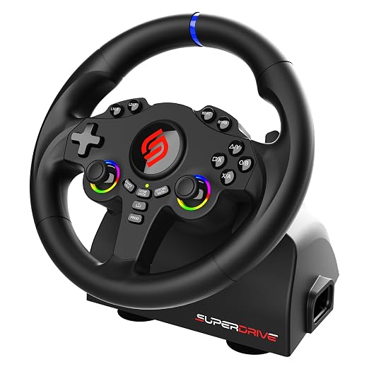 SUBSONIC - Superdrive 220RS-5 Racing Wheel for Playstation PS5 and PC - Black