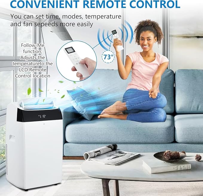 GarveeTech 14000 BTU Portable Air Conditioner for Large Room up to 750 Sq Ft - 3 in-1 AC Unit w/Dehumidifier & Fan, CEER 7.83 Quiet 52dB, Easy Install Kit for Home/Garage/Apartment