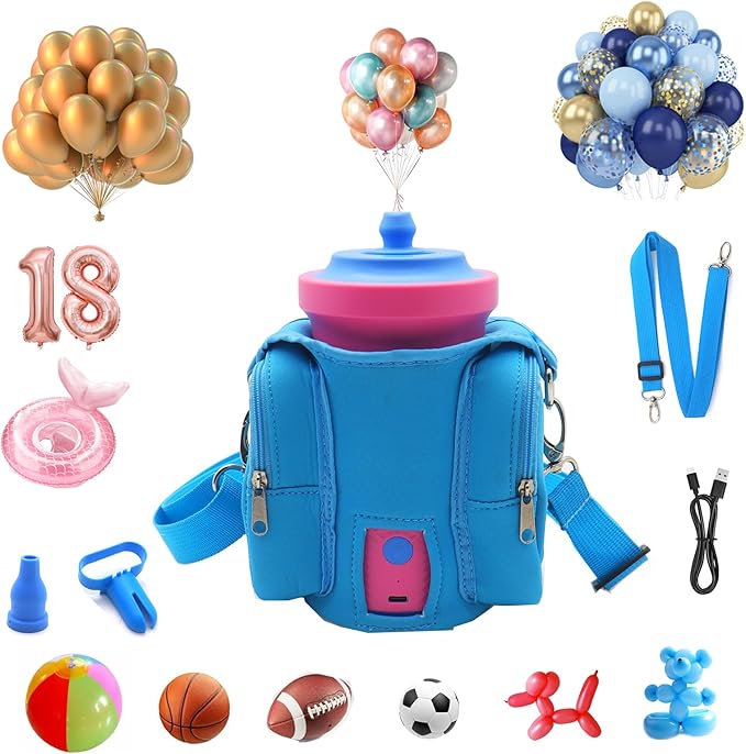 Mostop Balloon Pump Electric: Portable Cordless Balloon Blower Machine with Carry Bag, Rechargeable Air Pump for Balloons, Balloons Inflator for Party Decoration Christmas Birthday