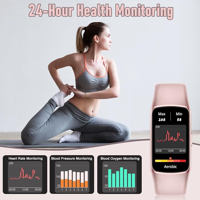 Zeacool Fitness Tracker with 24/7 Heart Rate, Blood Oxygen Sleep Monitor, 123 Sports Modes Calories Smart Watch,IP68 Waterproof Step Counter Activity Trackers Health Pedometer for Women Men