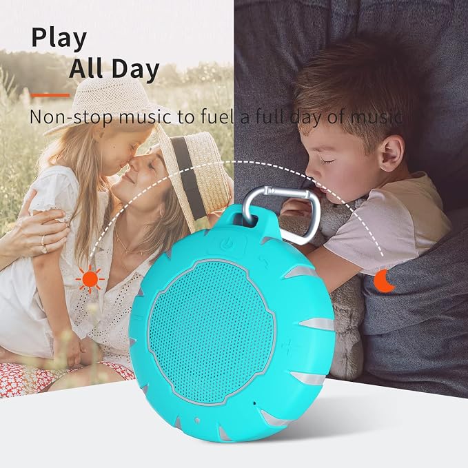 HEYSONG Bluetooth Waterproof Speaker, Shower Speaker with HD Sound, LED Light, Floating, Lightweight Portable Speakers for Travel, Pool, Beach, Kayak, Gifts for Girl