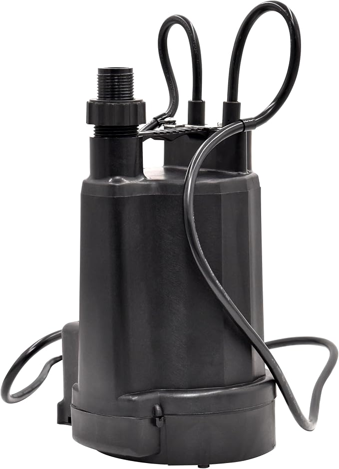 Superior Pump 91246 1800GPH Thermoplastic Automatic Utility Pump, 1/4 HP