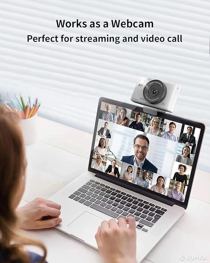 5K Digital Camera for Photography with WiFi, 75MP Ultra HD Vlogging Camera for YouTube with 3" 180° Flip Screen,18X Zoom Autofocus Compact Cameras for Beginners Teens with 64GB SD Card.
