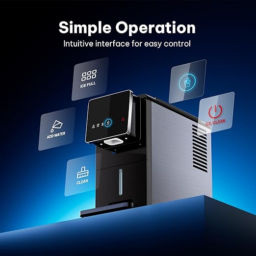 Silonn Nugget Ice Maker Countertop, Auto Drop Ice, Self Cleaning Ice Machine, 40 lbs/24H Soft Chewable Ice, Self Dispensing Nugget Ice Maker for Home, Kitchen and Party