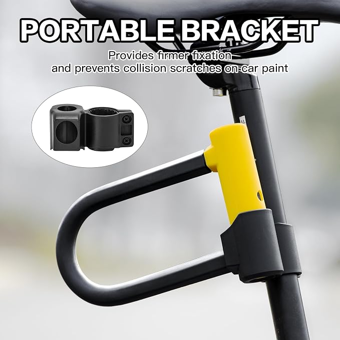 Bike U Lock with 5ft Security Steel Cable,Heavy Duty Anti Theft Bike U Lock,20mm Shackle, with Mounting Bracket, 3Keys,Lock for Door Gate Motorcycle Scooter