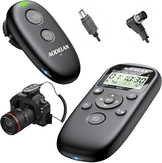 for Nikon Camera Rechargeable Remote Shutter Release with Interval Timer - Aodelan Wireless Intervalometer Remote Control for Nikon Z9, Z8, Z6 III, Z7 II, Z6 II, Z5, Z7, Z6, D850, D780, D750, D6, D5