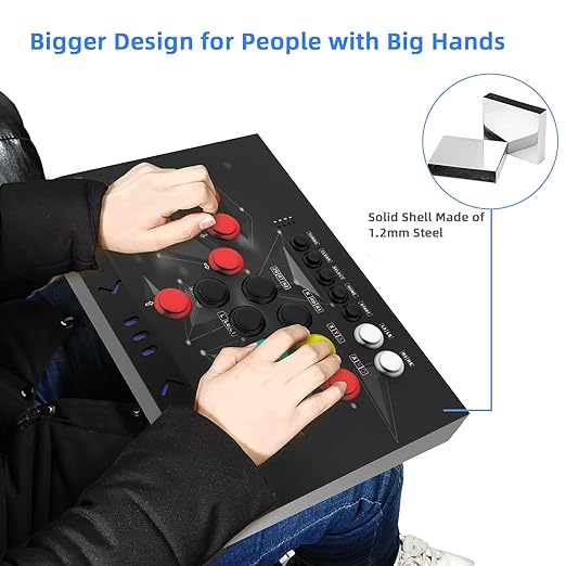DOYO Arcade Stick Joystick for home, Arcade fighting Joystick-Durable iron Arcade Fightstick Compatible with PC/ PS3 / Switch/NEOGEO Mini/Android/Raspberry Pi (Black)