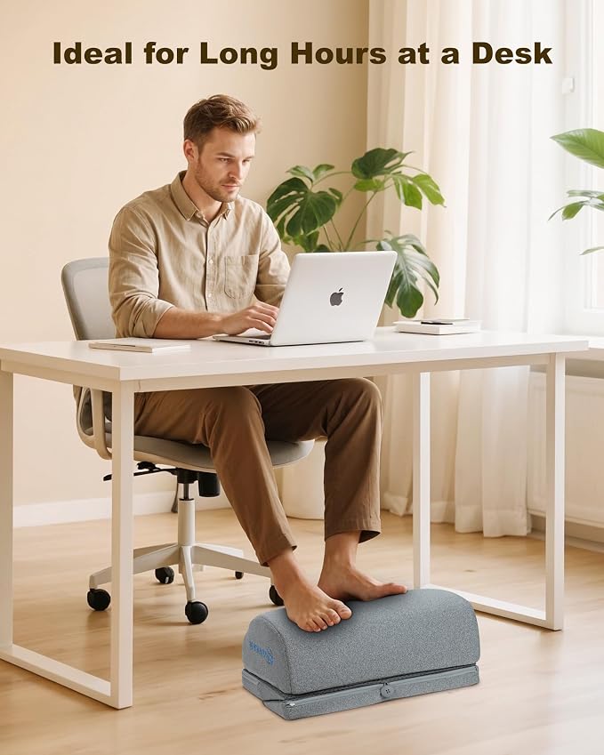 Comfier Foot Rest Under Desk at Work with Heat,Vibration,Foot Heater Foot Warmer,3 Height Under Desk Foot Rest for Office Chair,Gaming Chair Footstool, Ergonomic Heated Footrest,Computer Desk Use