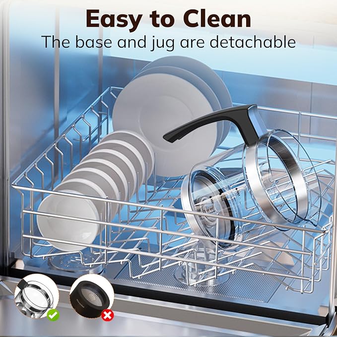 Electric Milk Frother and Steamer, 16.9oz/500ml Milk Steamer and Frother for Latte, Dishwasher Safe, BPA Free, 4 Functions, Enjoy Perfect Milk Froth in 2 Min