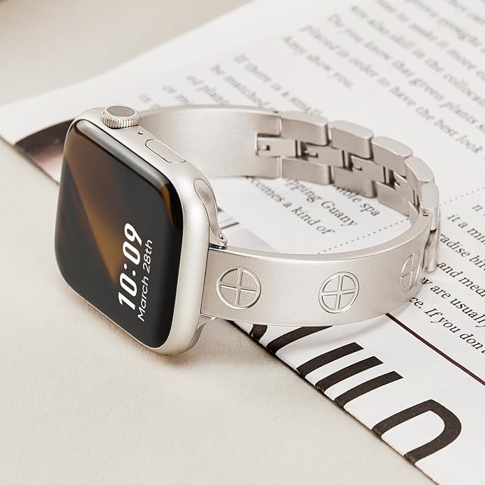 Missair Compatible with Apple Watch Band 38mm 40mm 41mm 42mm 44mm 45mm 46mm 49mm, Stainless Steel Metal Strap Women Dressy Bracelet Wristband for iWatch Series 11 10 9 8 7 6 5 4 3 2 1 SE Ultra