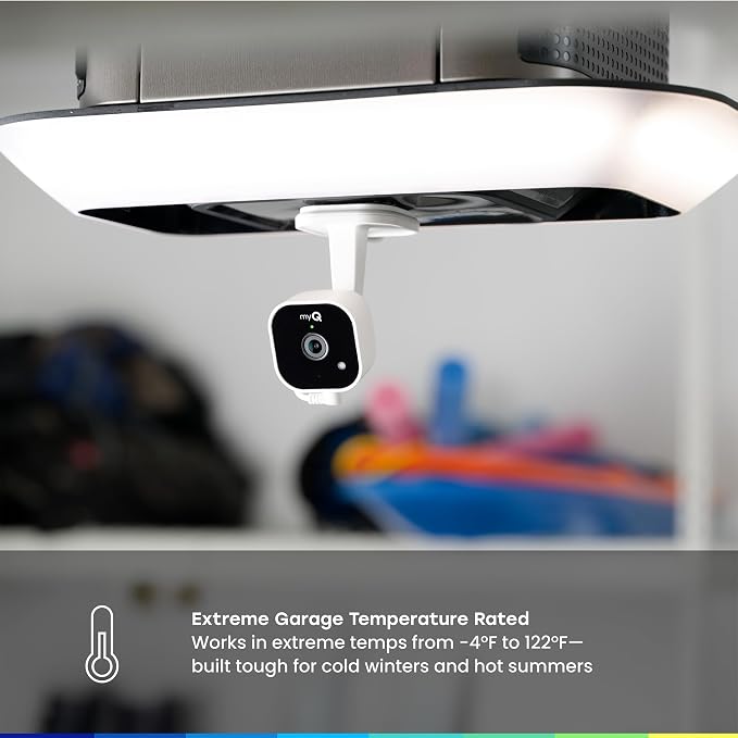 myQ Smart Garage Starter Kit: Garage Door Video Keypad + Wired Power Adapter Kit + Wi-Fi Plug-in 2K Camera, Custom PIN Codes, Wide-Angle Lens, Night Vision, 2-Way Audio, Motion Alerts and App Control