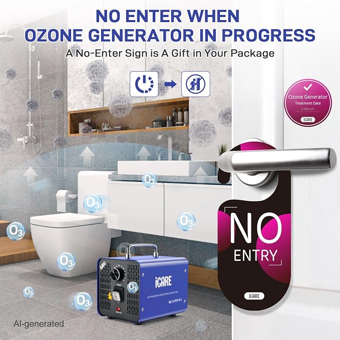 45,000mg/h Commercial Ozone Generator with 600mg/h Water Ozone - Smart Air & Water Purifier for Home, Car, Smoke, Pet Odor Removal, Fruit/Vegetable/Meat/Sea Food Cleaning