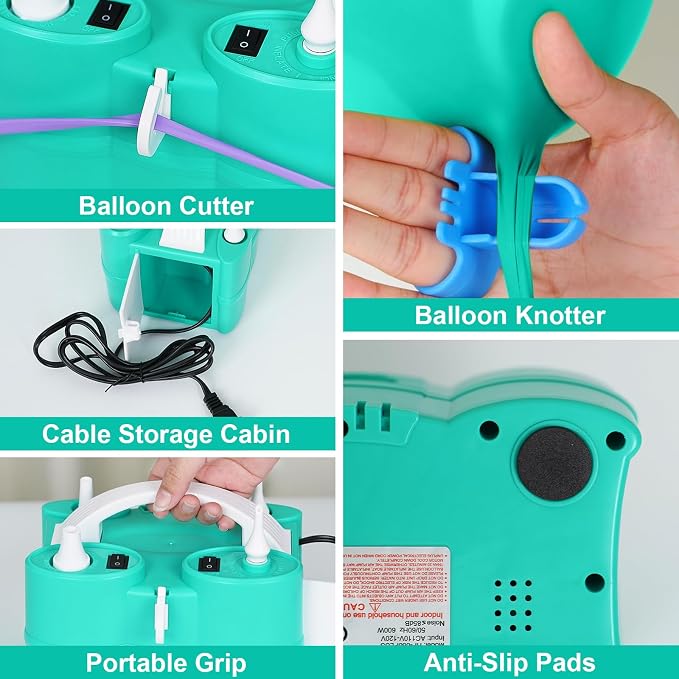 Electric Balloon Pump and Dusty Pink Balloons