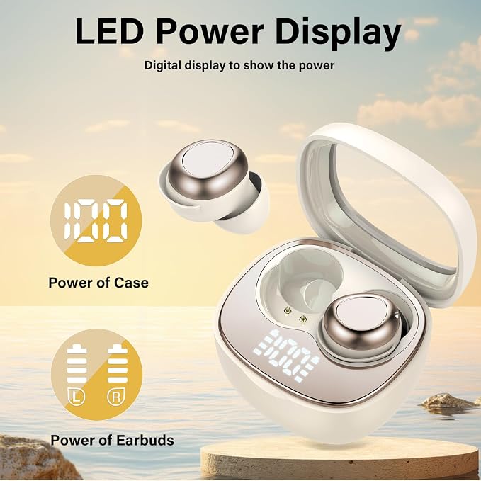 Wireless Earbuds, Hybrid ANC 40dB Noise Cancelling Headphones, 45H Playtime, Bluetooth 5.4, 10mm Drivers with 5 EQ, ENC Dual Mic, IPX7 Waterproof, Transparent Mode, Digital Battery Display White
