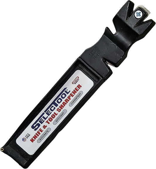 SELECTOOL Knife & Tool Sharpener, Father’s Day Gift for Dad, Manual Blade Sharpener for Kitchen Knives, Pocket Knives, Scissors, Axes & Outdoor Tools, Made in USA