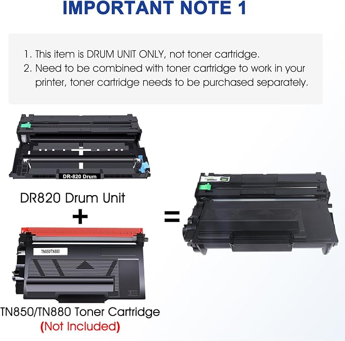 DR820 DR-820 Drum Unit DR 820 HL-L6200DW Compatible for Brother DR820 for HL-L6200DW Drum Unit MFC-L5850DW MFC-L5900DW MFC-L5700DW HL-L5200DW HLL6200DW L6200DW L5200DWT Printer 2 Pack