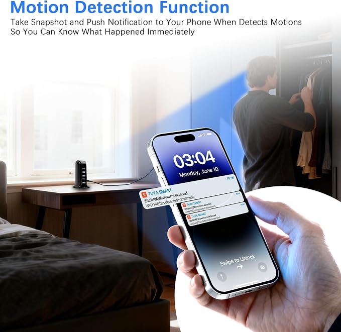 WiFi Hidden Spy Security Camera USB Charger, FHD 1080P Wireless Secret Camera Nanny Cam for Home Office Bedroom and Room Security with Real Time Motion Detection