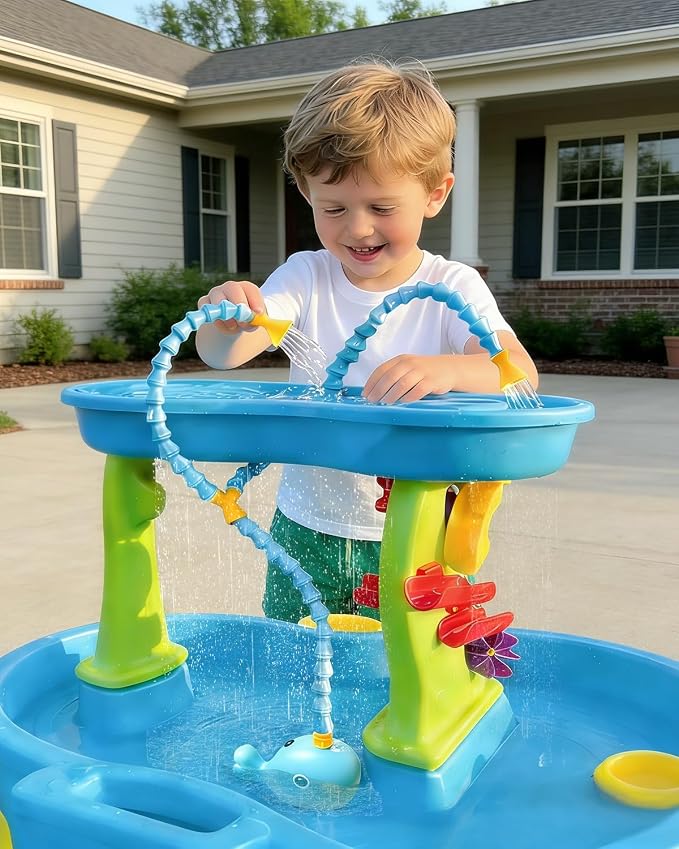 Rechargeable Water Table Pump with Huge Water Output,Water flow rate up to 8L/min (2.11 GPM),Kids Sand Water Play Pump,Whale-Shaped Design,Suitable for Most Water Table on the Market