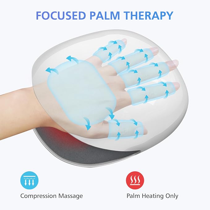 COMFIER FSA Wireless Hand Massager with Heat,3 Levels Compression & Heating,Rechargeable Hand Massager Machine for Carpal Tunnel,【2026】 Gift for Men,Women，HSA