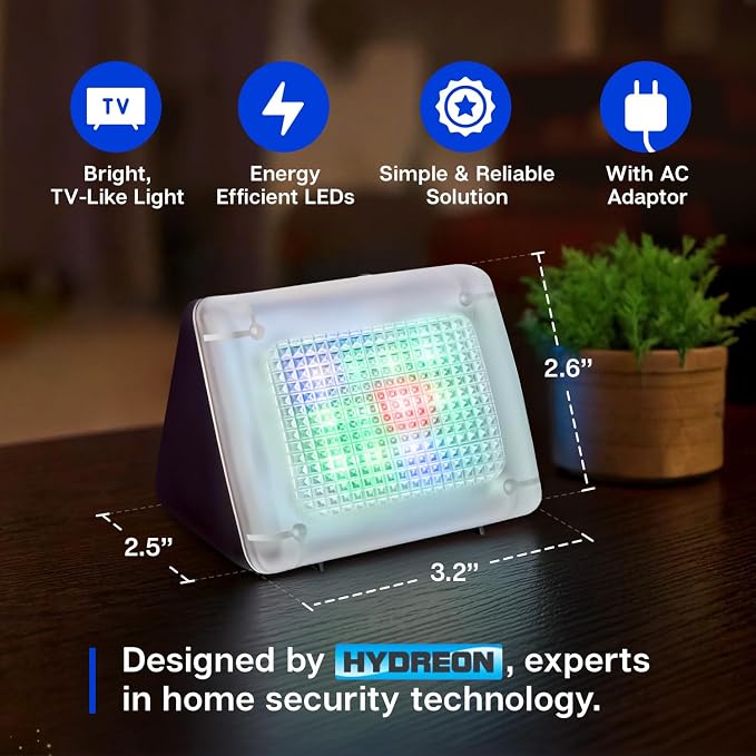 FTV-10 Charcoal TV Simulator – TV Security Light, Burglar Deterrent