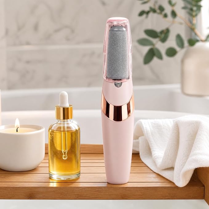 Electric Foot File and Callus Remover,12 in 1 Pedicure Kit Dual Roller Heads 2 SpeedsProfessional Pedicure Tools for Dry, Calluses, Dead, Cracked, Hard Skin, Home Spa Care（Pink