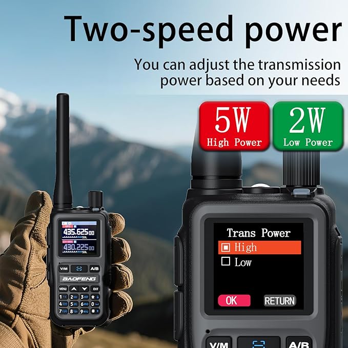 BAOFENG uv-5r mini Ham Radio,uv5r mini Handheld App Programming Walkie Talkies with 5W Power,Copy Frequency,999 Channels,USB-C Charging (Grey-2PACK)