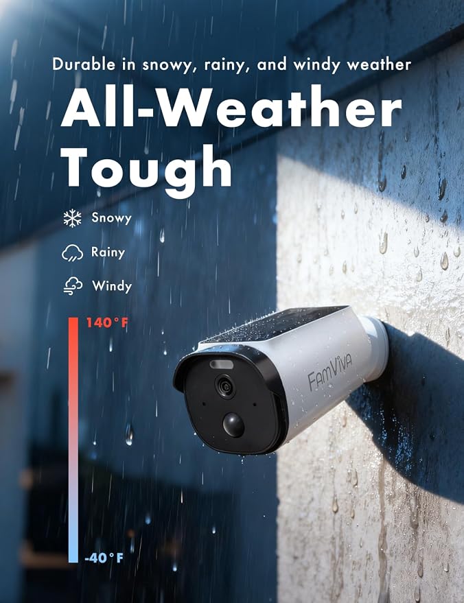 Solar Security Cameras Wireless Outdoor,AI Motion Detection, Color Night Vision 2K/3MP Battery Powered Camera with Integrated Solar Panel, 2-Way Audio, IP65 Waterproof,2 Packs.