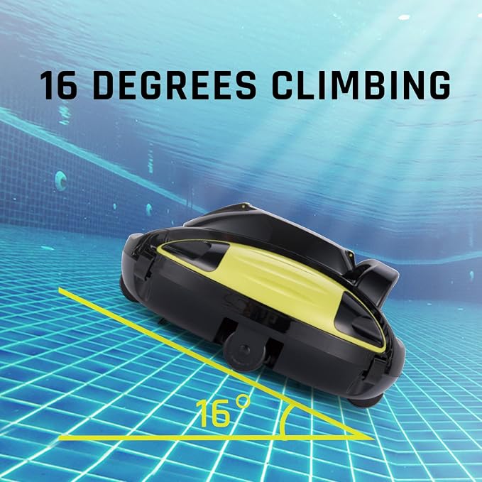 Automatic Robotic Pool Cleaner, 150 Mins Runtime Cordless Pool Vacuum, Self-Parking for Above-Ground Pools up to 914 Sq.Ft.