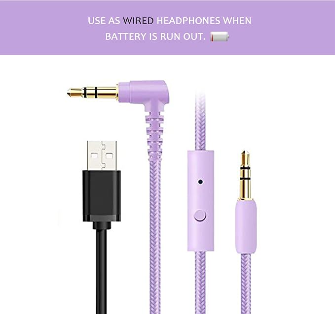 Riwbox Kids Wireless Headphones, CT-7S Cat Ear Bluetooth, 85dB Volume Limiting, LED Light Up Over Ear with Microphone for Laptop/PC/TV (Purple&Green)