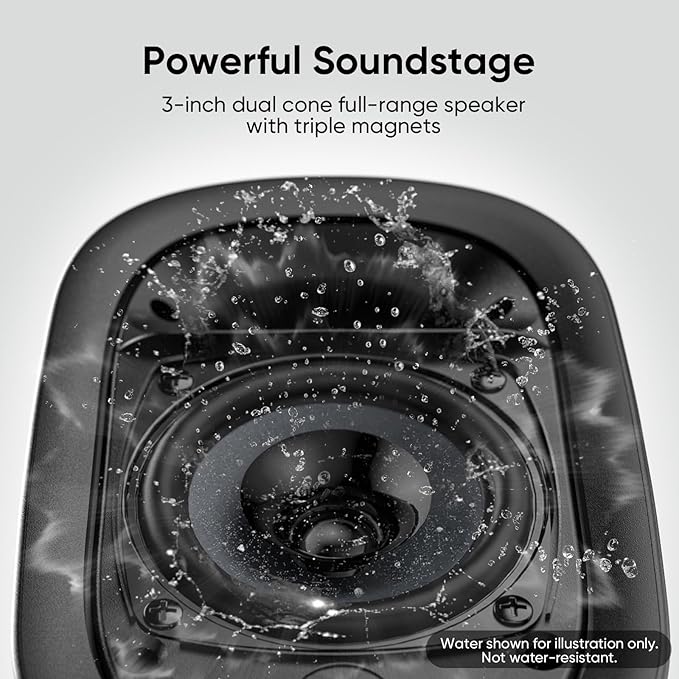 Saiyin Powered Bluetooth Bookshelf Speakers for Record Player, 40W Stereo Sound Speakers with 3-Inch Woofer, Dual-Curved Horn Bass Reflex Port and Optical/AUX/TV-ARC for Turntable/PC/TV, Pair