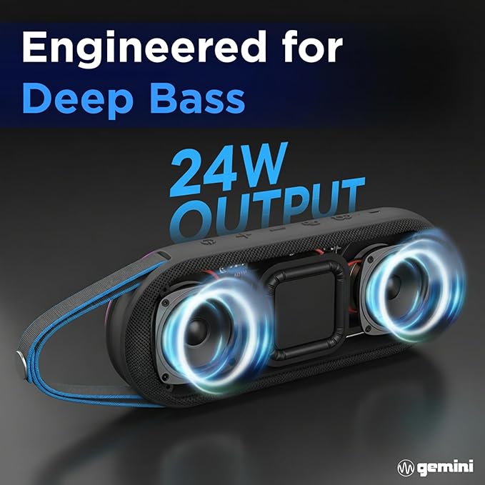 Gemini Magnetic Bluetooth Golf Cart Speaker, Waterproof (BeatGrip Pro) | Magnetic golf cart speaker, waterproof - 8 hr battery, USB-C - 8 LED modes, mic - multi-link to 50