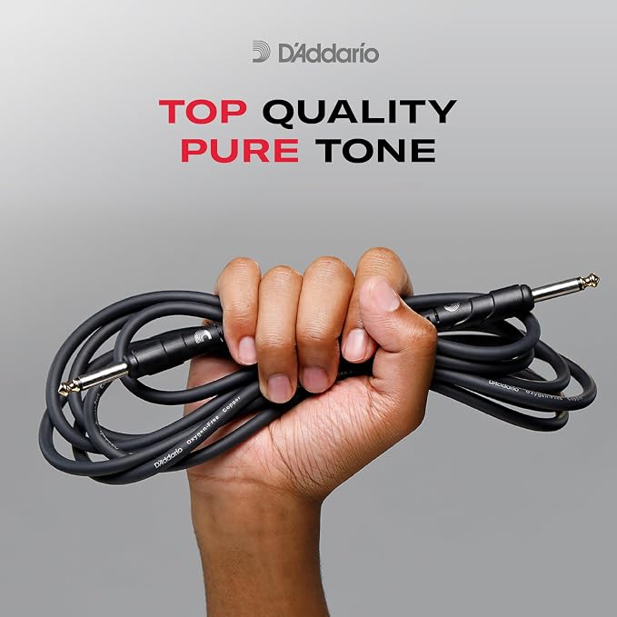 D'Addario Guitar Cable - Guitar Lead - 1/4 Inch Male to 1/4 Inch Male Evans - Classic Series - 5 Feet/1.52 Meters - Straight Ends - 1 Pack