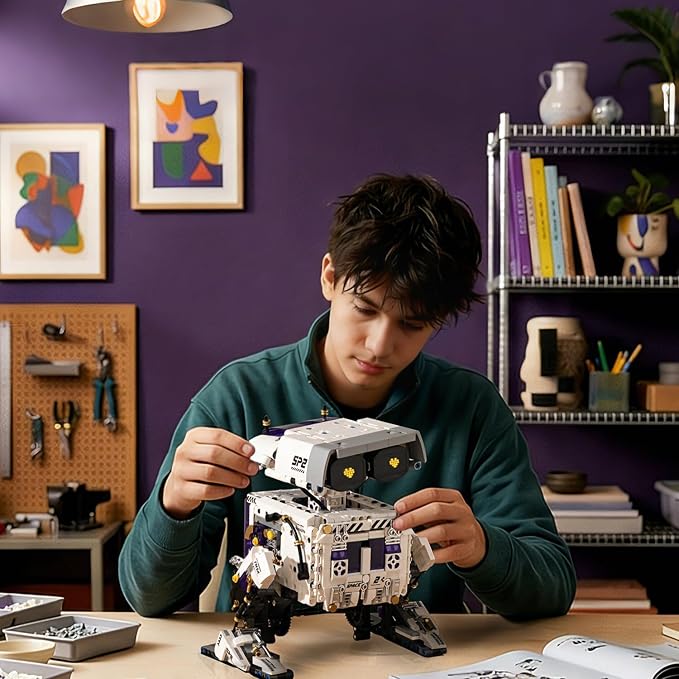 Technic Robot Building Set,Remote Control＆App,Coding for Boys 8-12 | Programmable,ABS Plastic,Rechargeable,STEM Educational Toys,Movable,Movable Joints,LED Expression Modes,1140pcs,Birthday Gift