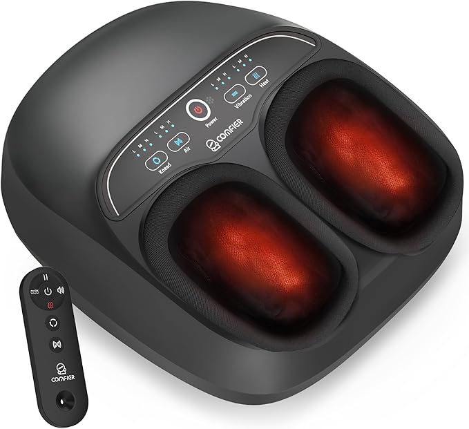 COMFIER 【2026 Gift for Men,Women,Foot Massager with Heat,Kneading,Vibration,Compression,FSA Eligible HSA Store,Pause Function,Shiatsu Massager for Plantar Fasciitis Neuropathy, Size 13
